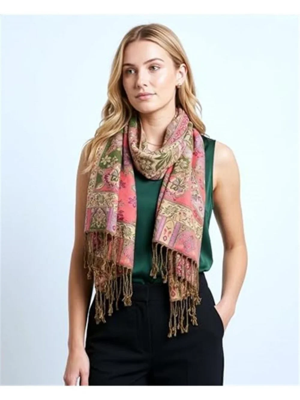 Elegant Paisley Floral Pashmina Shawl and Wrap Boho Rave Scarf